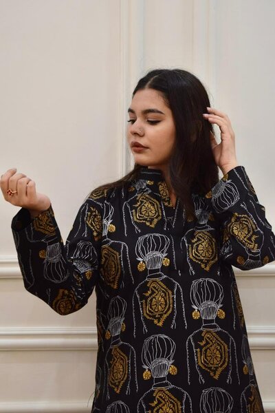 2pc Stitched linen Printed Suit