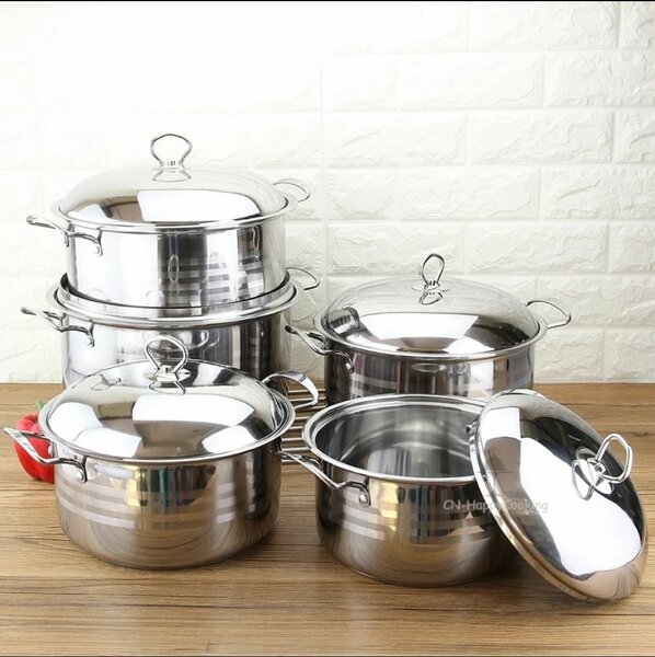 Batterie de cuisine inox 5 pièces