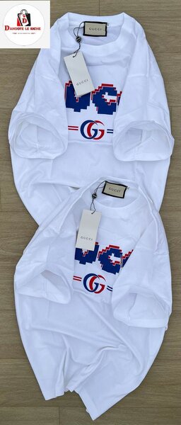 T-shirt blanc logo graphique Gucci