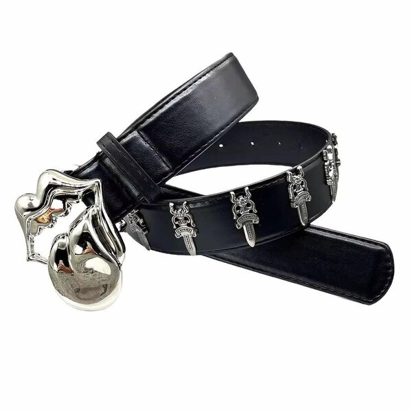 Ceinture Cuir avec Boucle Tête