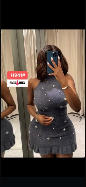 Robe Tricotée Élégante Femme