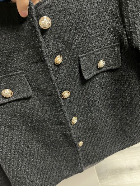 Твидовый черный пиджак