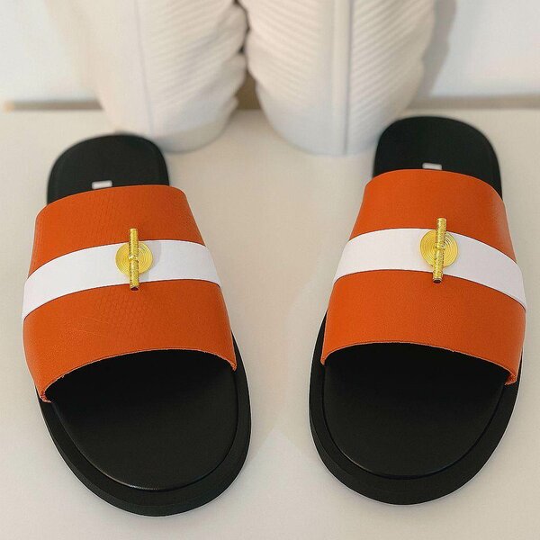Sandales tendance orange