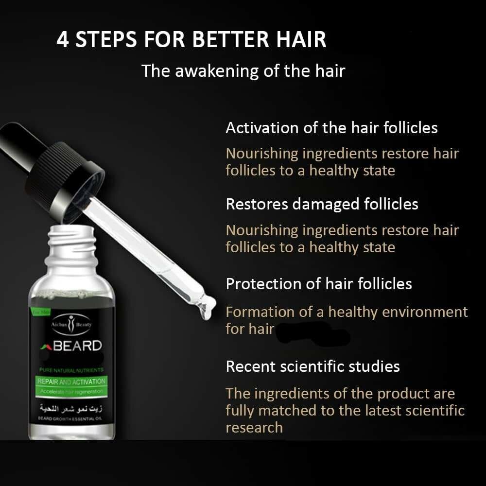 Aichun Beauty - 100% Pure Natural Beard Growth Essential Oil