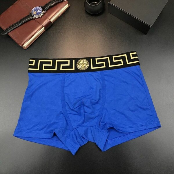 Boxer homme versace bleu noir et berge