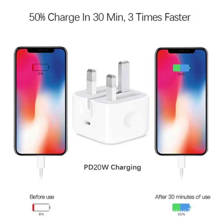 Hot Selling PD 3-Pin UK Fold Plug 20W Type-C USB Power