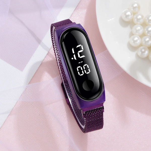 Montre bracelet à boucle magnétique en acier inoxydable