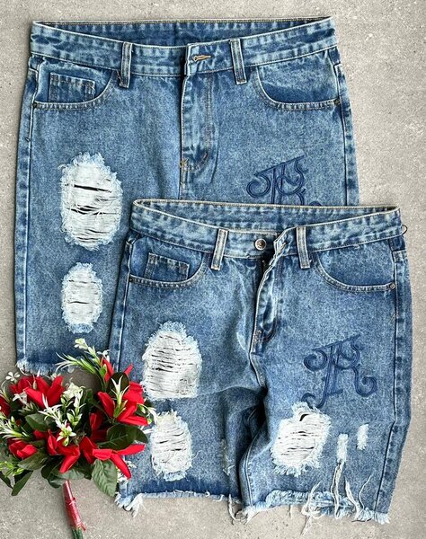 Shorts en denim unisexe