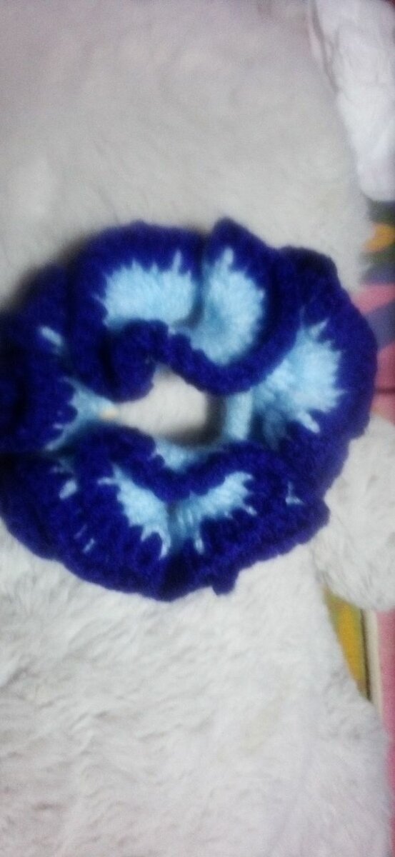 Chouchou bleu ciel et Marine