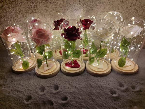 Светильник Роза под стеклянным куполом