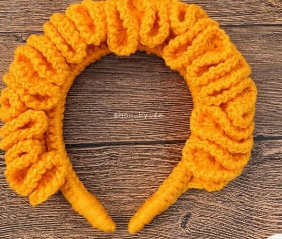 Serre-tête tricoté orange tendance