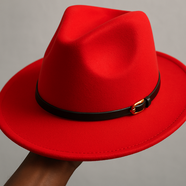 Chapeau Fedora Rouge Élégant