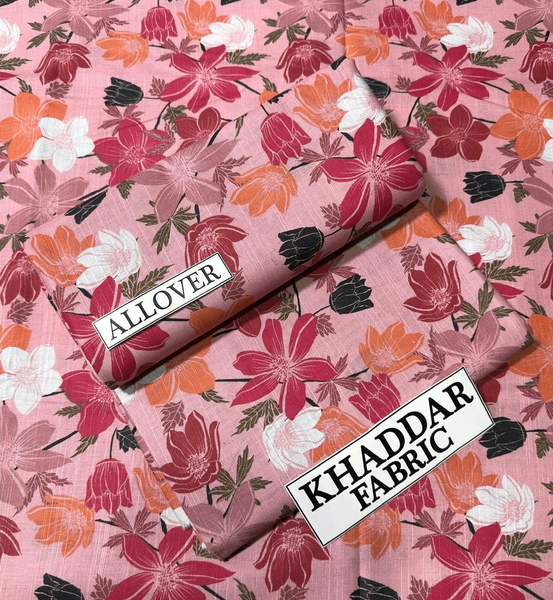 2 PCs Women's unstitched Khaddar Suit