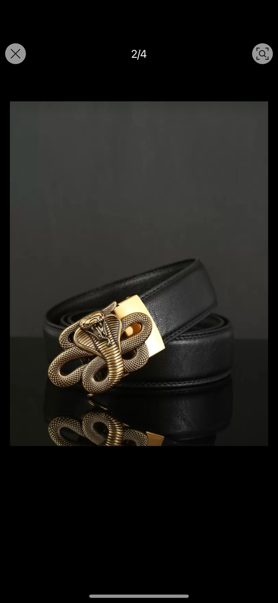 Ceinture en cuir boucle serpent