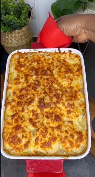 Gratin de pommes au jambon