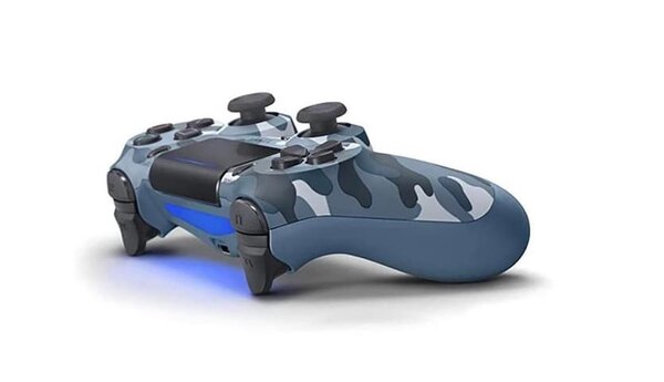 Manette ps4 treillis bleue