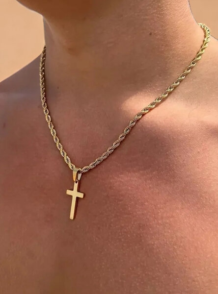 Collier Croix Doré Élegant