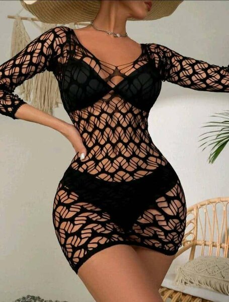 Robe de plage en filet sexy