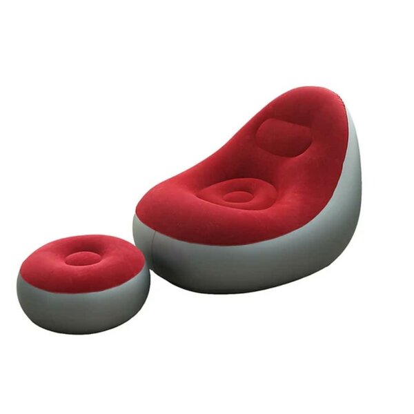 Chaise gonflable avec pouf confortable