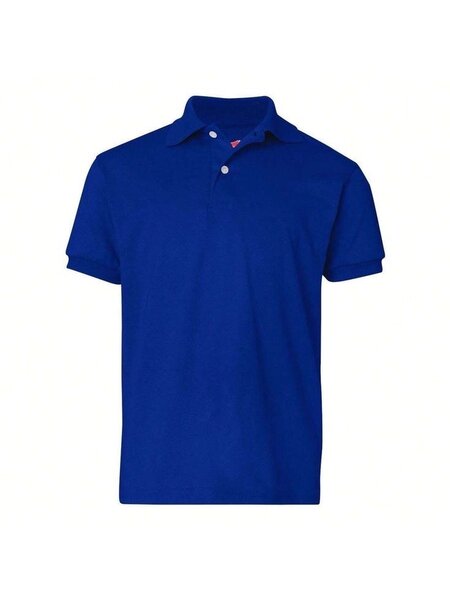 Cotton plain blue polo for kids