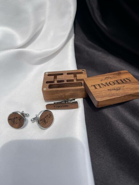 Wooden cufflinks