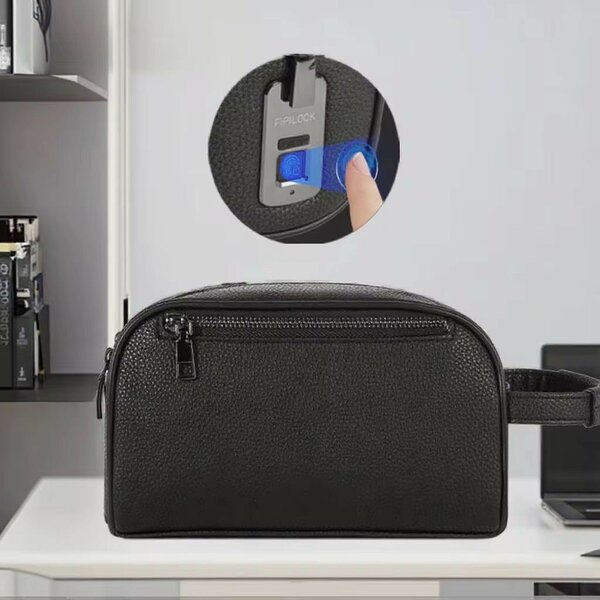 Pochette cuir antivol homme