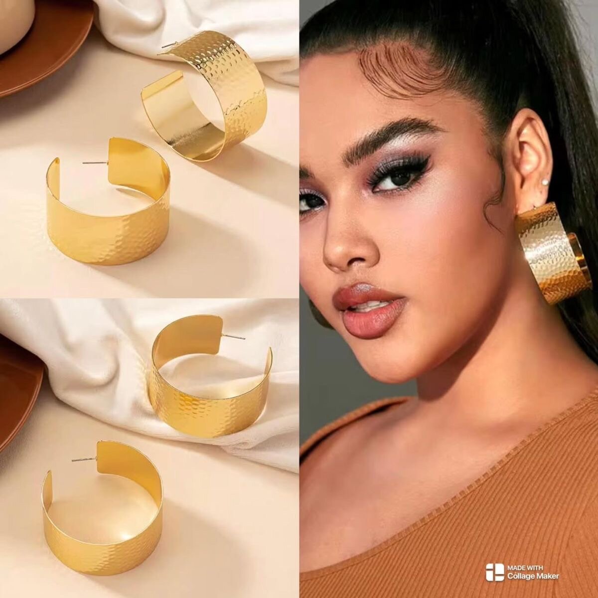 Boucles d'Oreilles Créoles Dorées