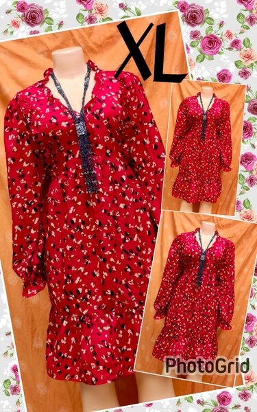 Robe rouge à motifs XL