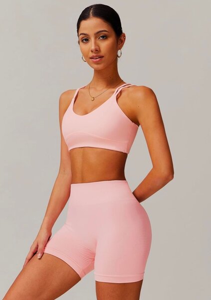 Women Workout Sets 2 Piece Cross Back Sports Bras Matching H