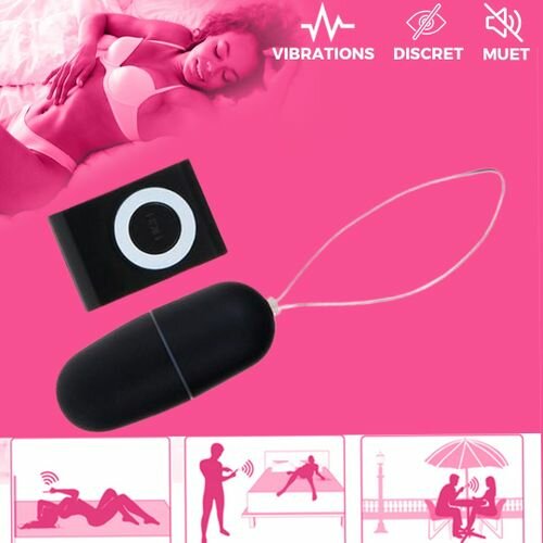 Oeuf Vibrant Telecommandé noir