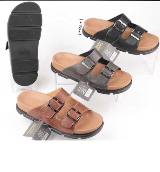 Sandales à boucles en cuir