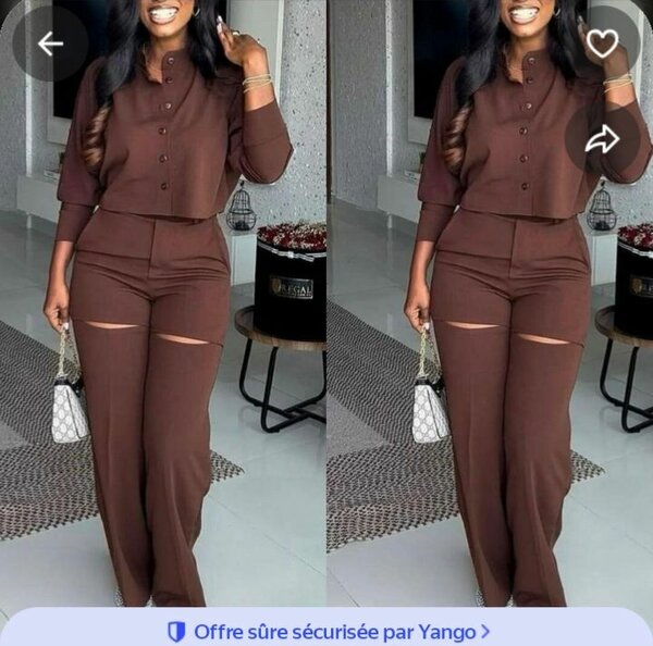 Ensemble élégant marron pour femmes