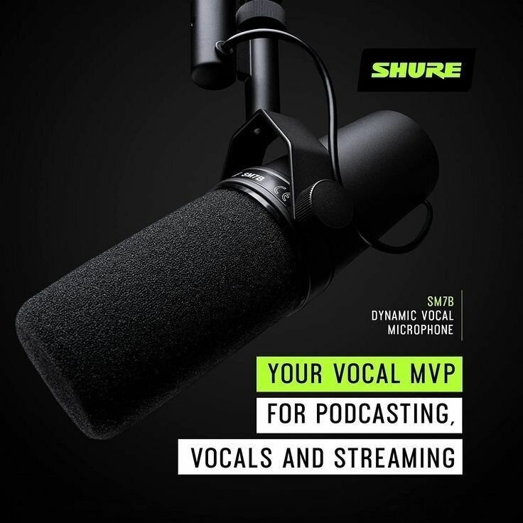Shure SM7B Professional Audio Podcast Microphone