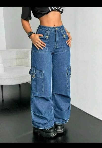 Jeans larges à poches femme