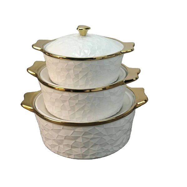 Set de plats en céramique dorée