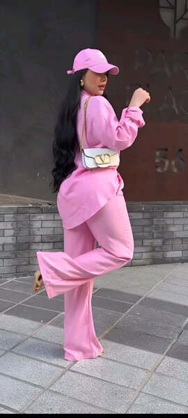 Ensemble décontracté rose femme