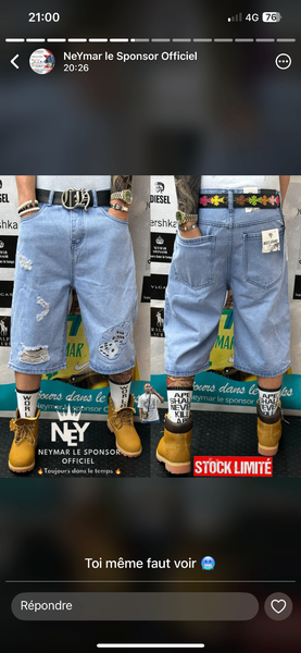 Short en jean tendance homme