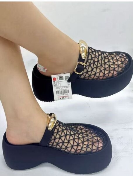 Sabots filet plateforme femme