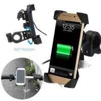 AKE - MOTORCYCLE MOBILE CHARGER WITH MOUNT - 360 ADJUSTABLE