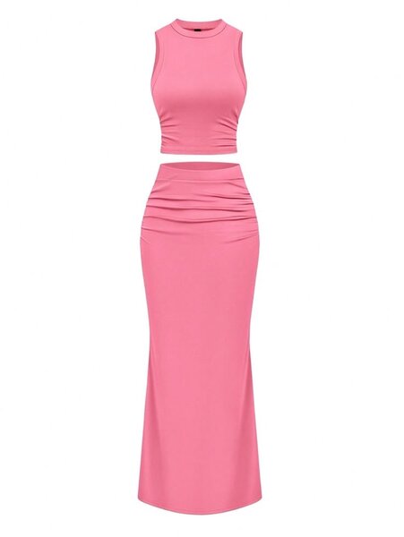 Ensemble Jupe et Top Rose Élégant