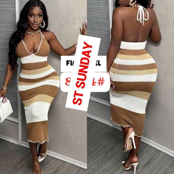 Robe Rayée Élégante Femme