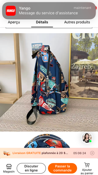 Sac à dos imprimé coloré