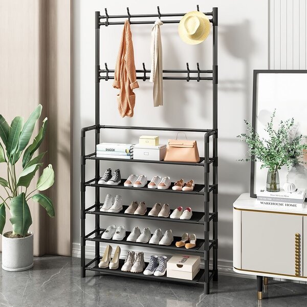 Étagère à chaussures et porte-manteaux