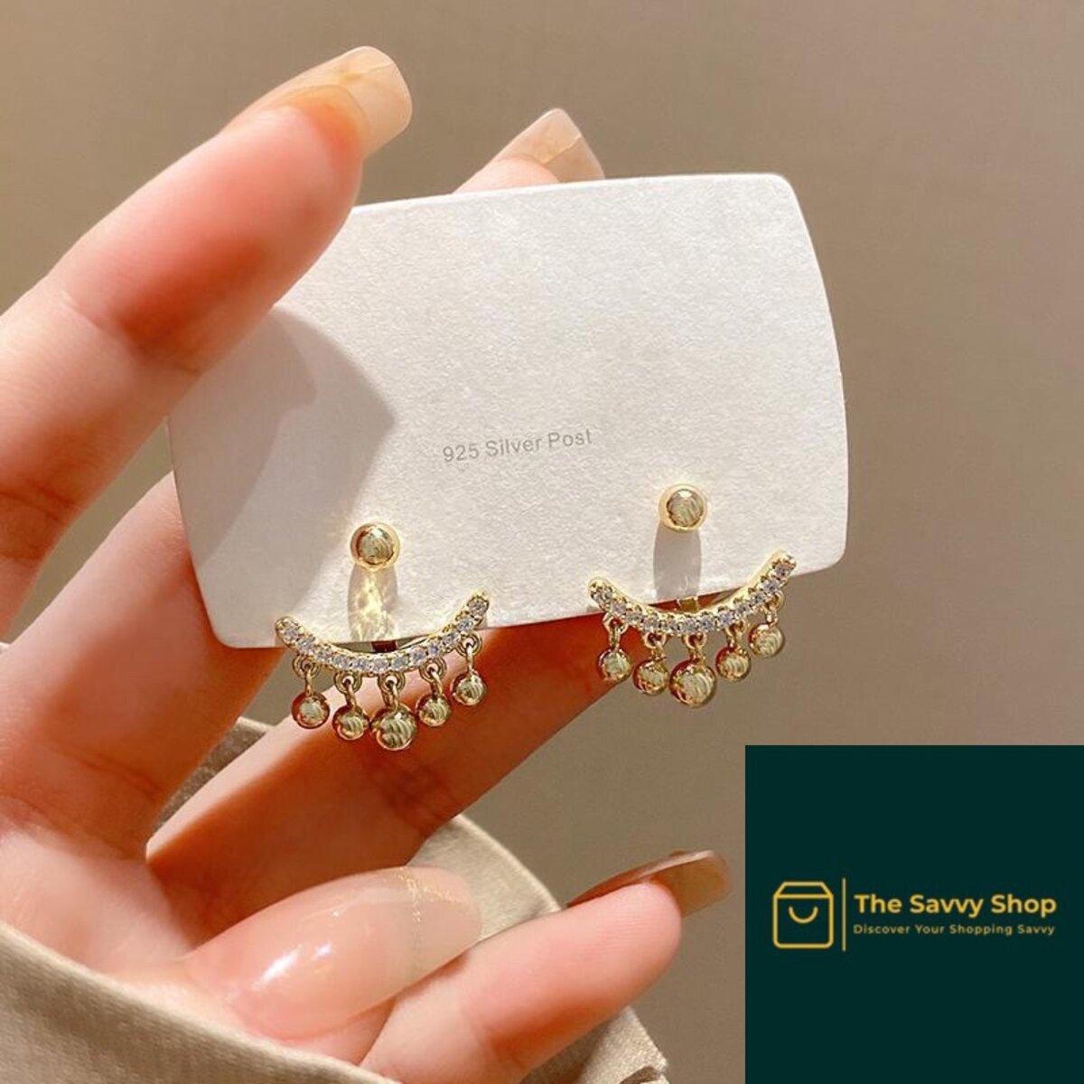 Gold plated cubic zirconia earrings
