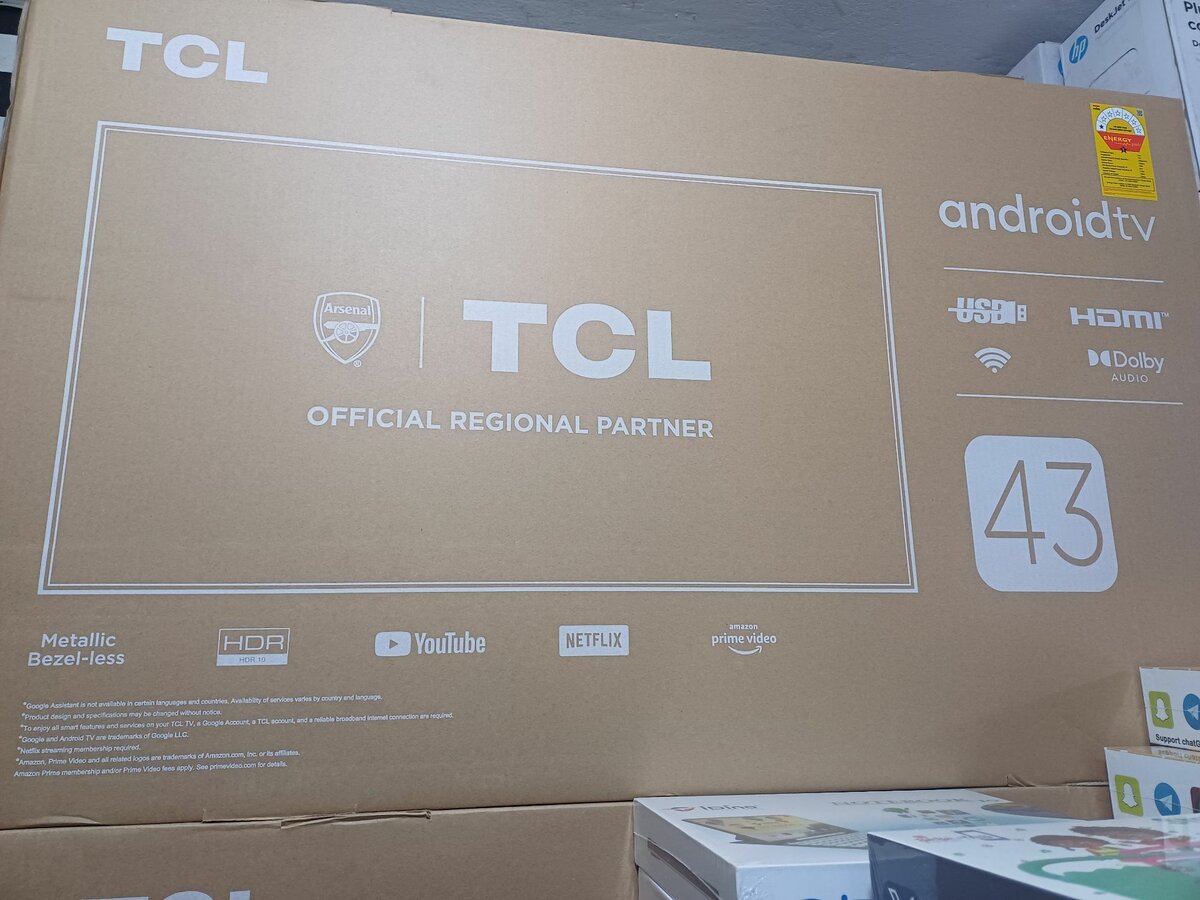 TCL 43 INCHES SMART ANDROID DIGITAL SATELLITE TELEVISIONS