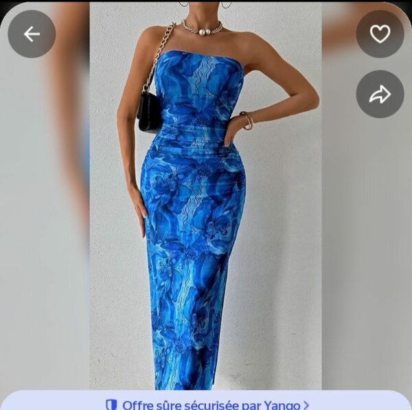Robe Longue Épaules Nues Bleue