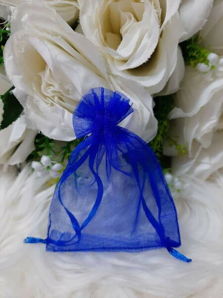 Sac organza bleu roi