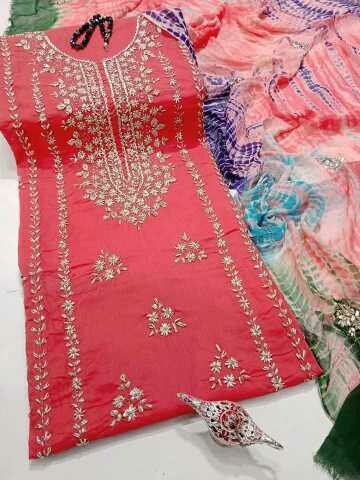 3 Pcs Women Unstitched Suit