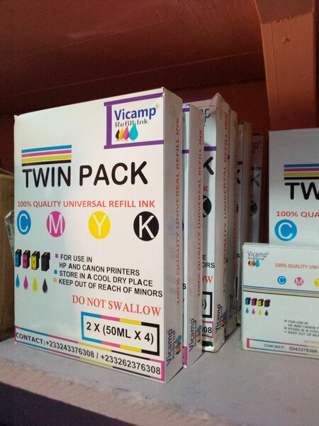 VICAMP UNIVERSAL REFILL INK, HP/CANON PRINTERS - TWIN PACK