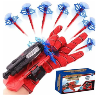 Spiderman Web Shooter Web Dart Shooter toy With Darts Launcher - Avengers Spiderman Gift Toys For Boys For Kids Spider Web Shooting Game - Kids Spider peter Action Hero Role Play Launcher Gloves with Wrist, No way home Movie Theme, Plastic & Nylon string